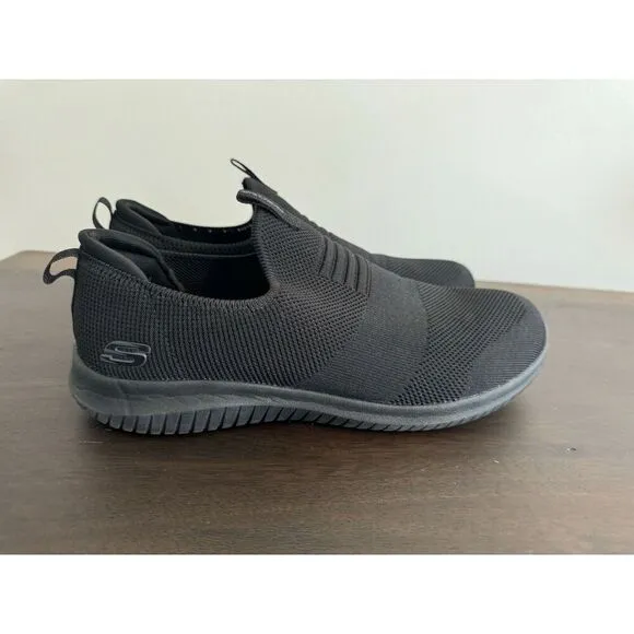 Skechers Ultra Flex Slip On Women’s 11 Shoes Black Slip Resistant Sneakers Work