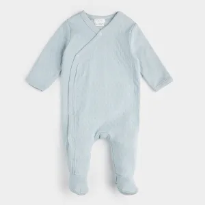 Sky Blue Pointelle Knit Cross Body Sleeper