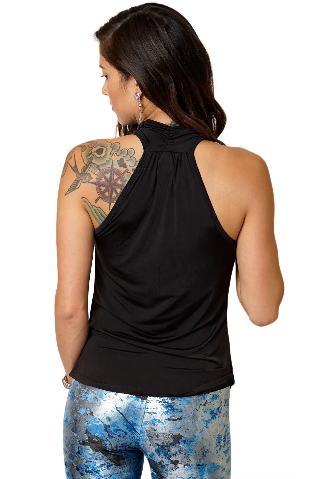 Sleeveless Cowl Neck Top-Sustainable Clothing-Earth & Nature-Midnight