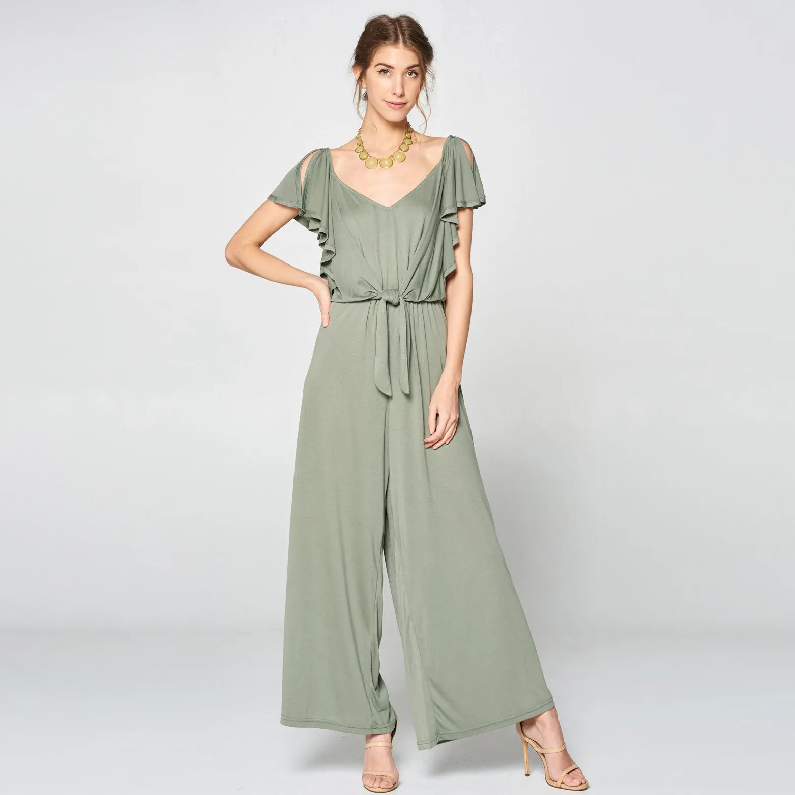 Sleeveless Ruffles Jumpsuit