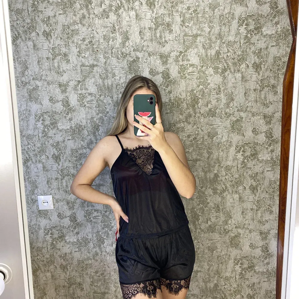 Sleeveless Silk Lingerie Set