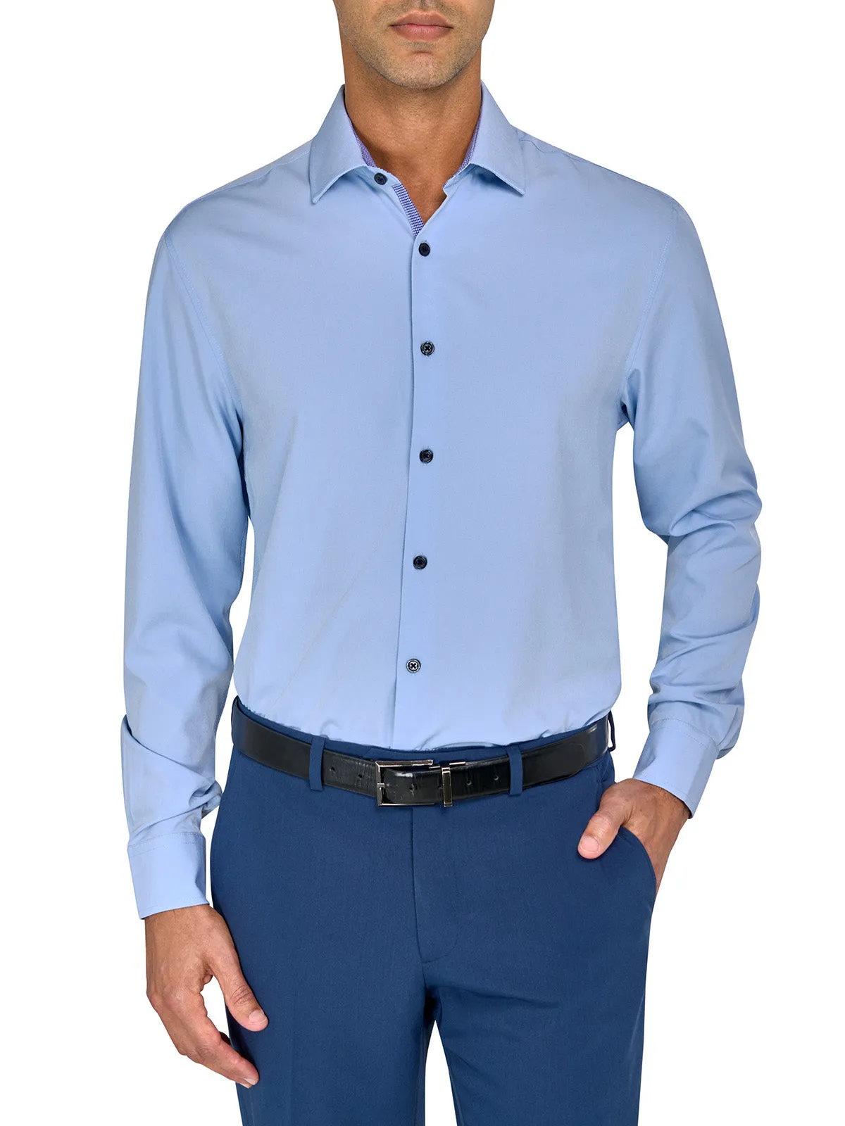 Slim Fit Solid Performance Dress Shirt