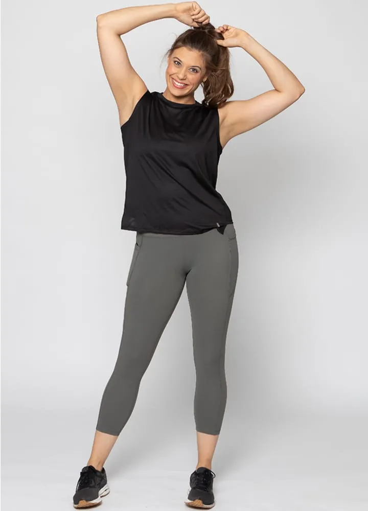 Smooth Touch 7/8 Length High Waisted leggings with Pockets