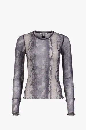 Snake Mesh Long Sleeve Top