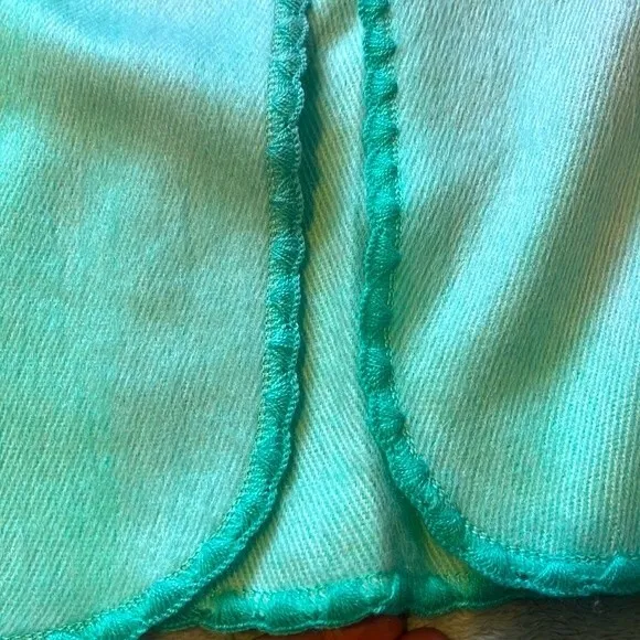 Soft Llama Wool Poncho Cape Coat Jacket Boho Festival Handwoven Aqua/Teal OSFM