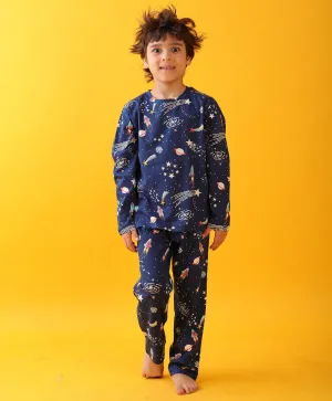 SOLAR SYSTEM DREAMS LONG SLEEVES PYJAMA SET - BLUE