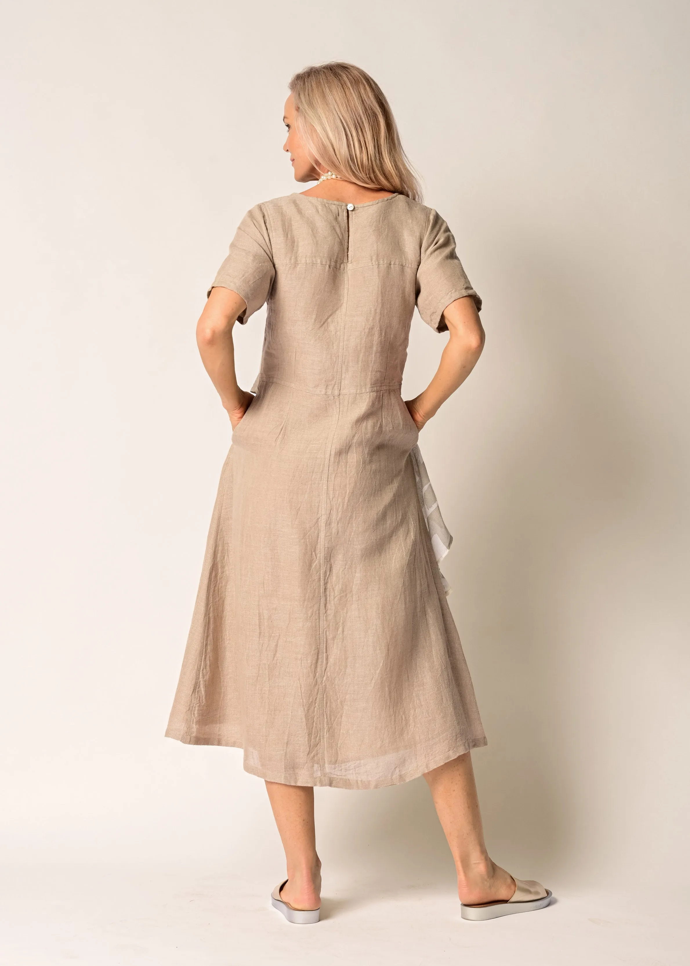 Solara Linen Dress in Latte