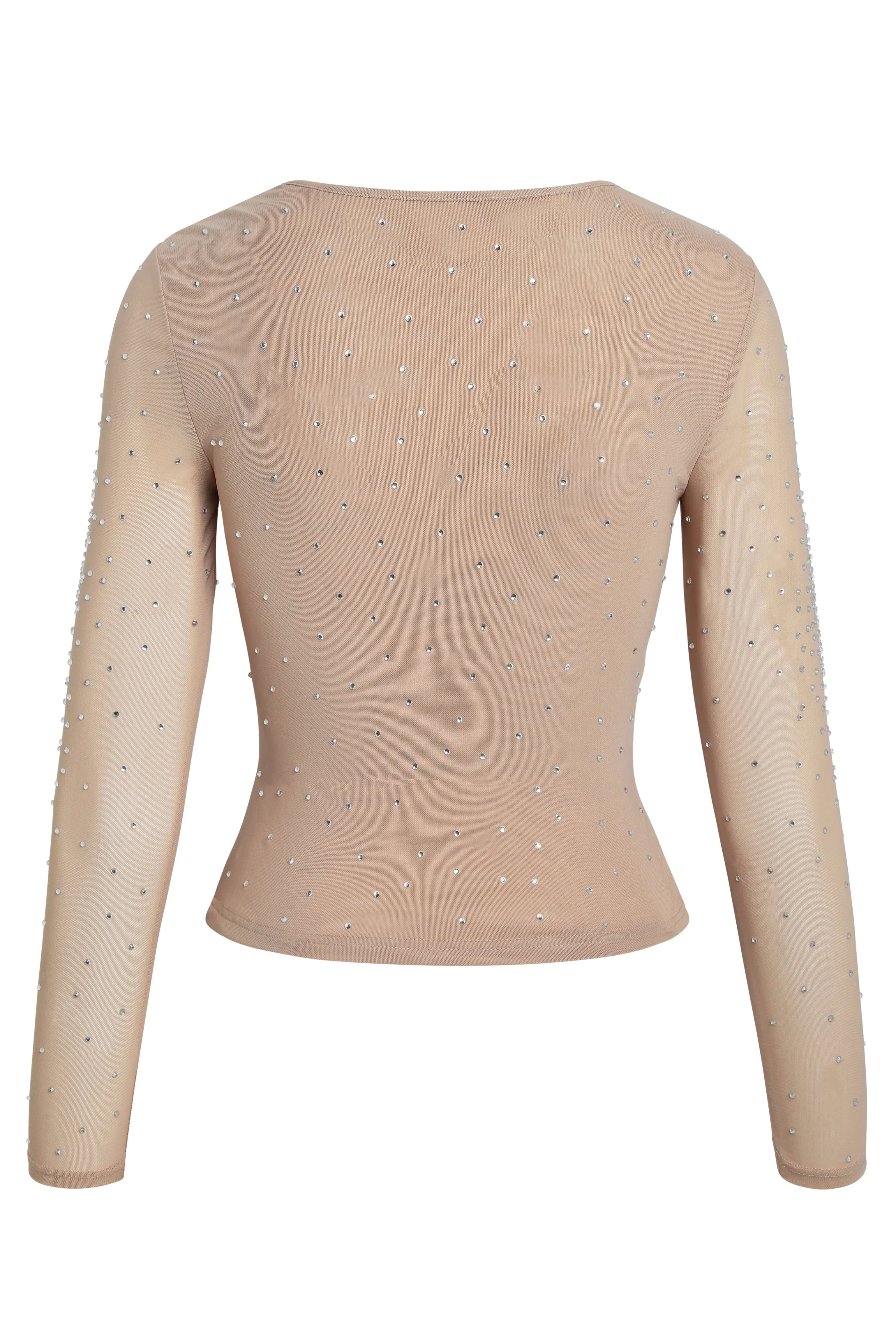 Solaria Crystal Embellished Mesh Top