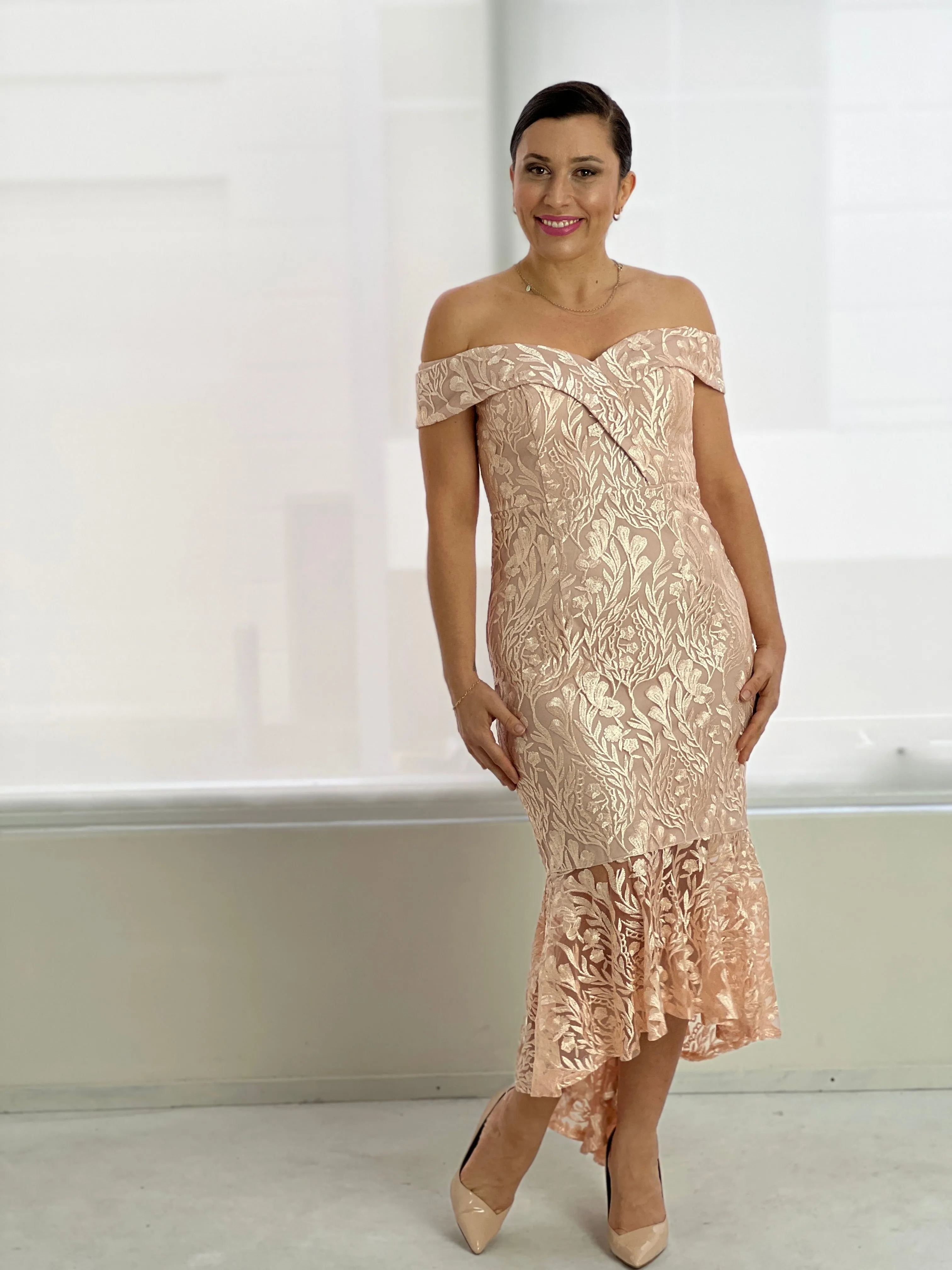 Somee Blush Embroidered Gown