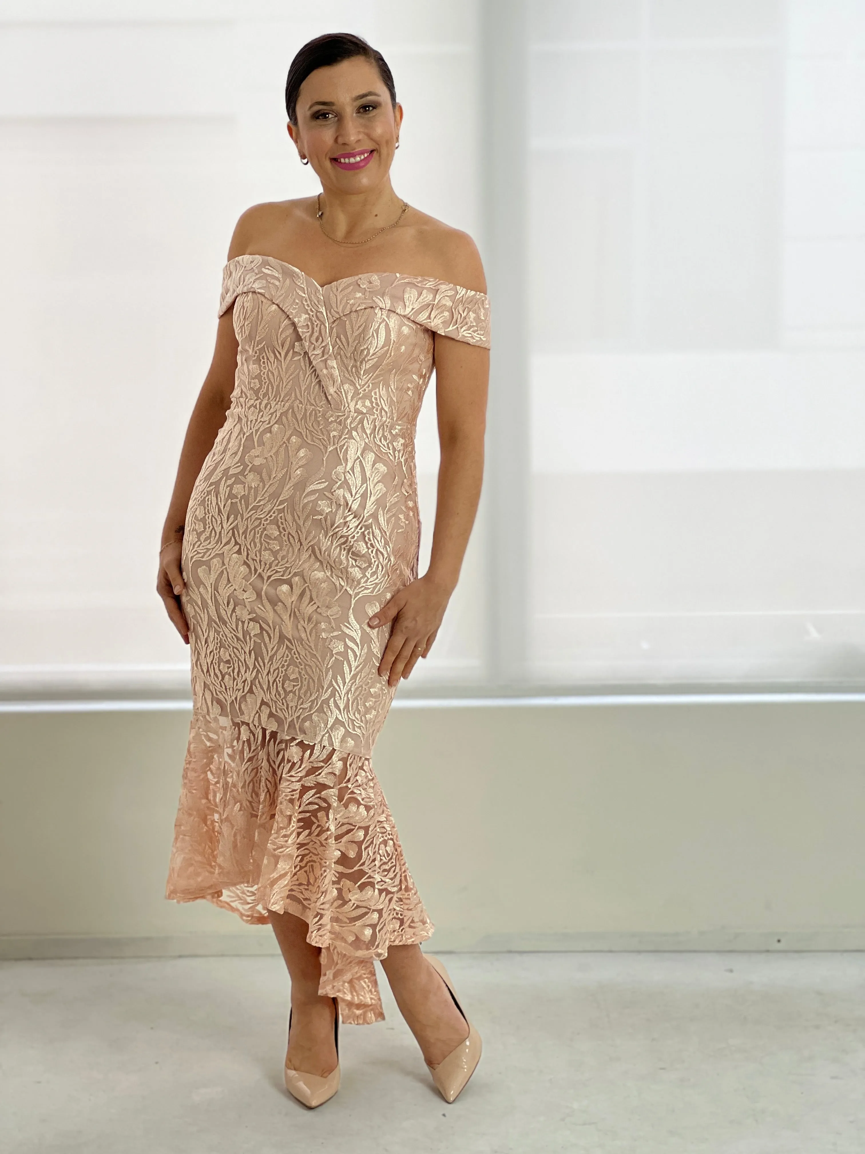 Somee Blush Embroidered Gown