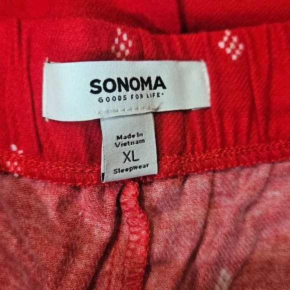 Sonoma Christmas Pajama Pants Womens XL Red Holiday Winter Warm Sleepwear NEW