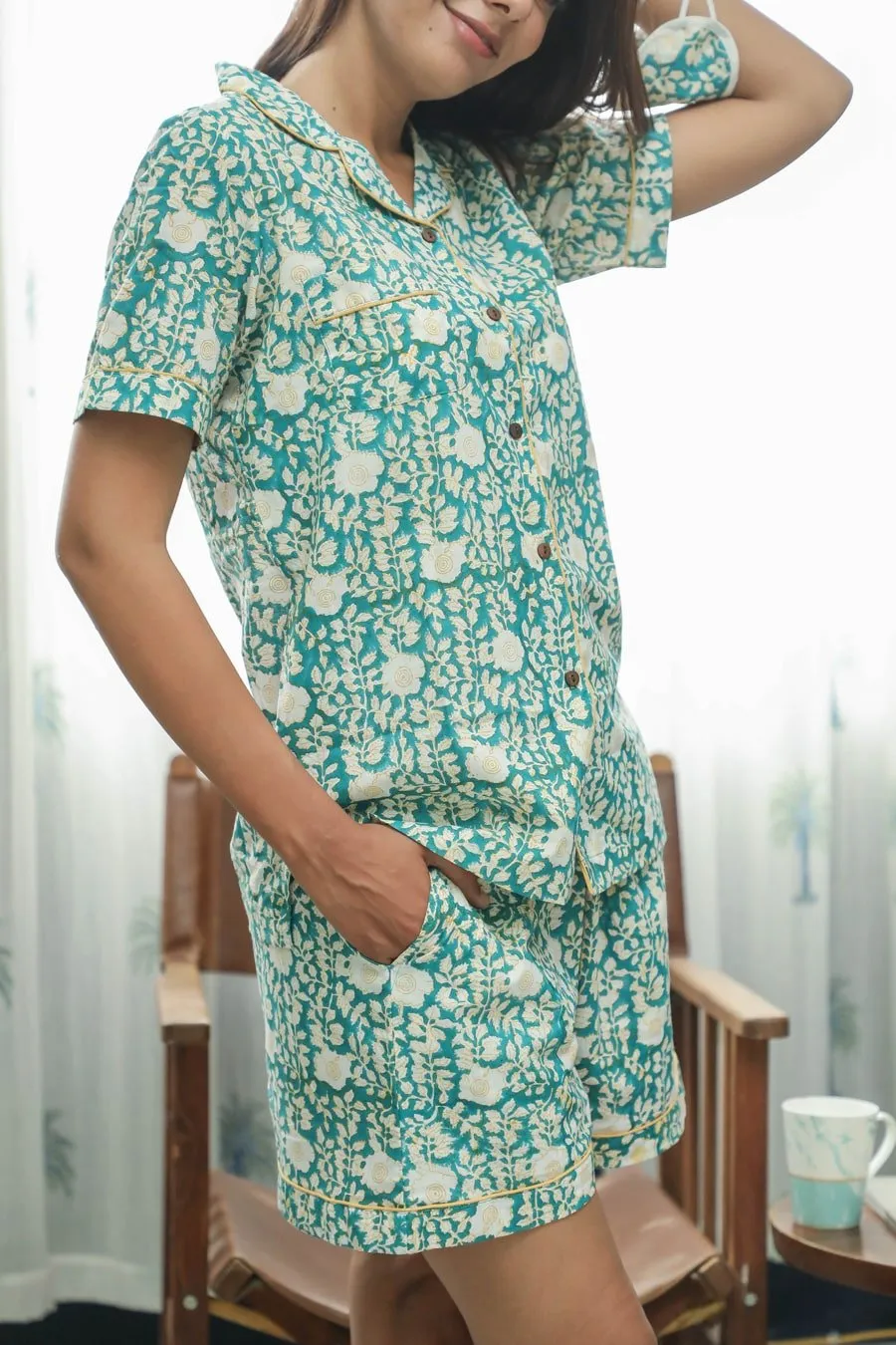 Sootisyahi 'Jungle Book ' Azofree Handblock Printed Pure Cotton Night Suit
