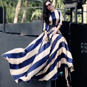 Sophisticated Elegant Holiday Beach Summer Chiffon Long Dress