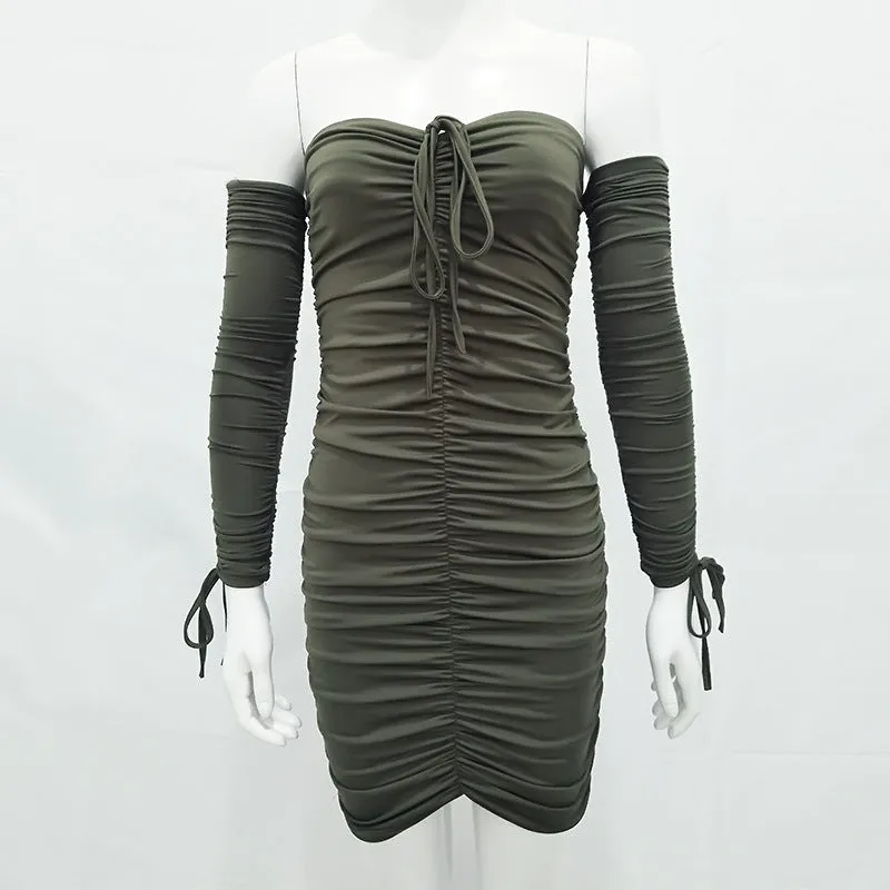 Sophisticated Fashion Shoulder Plain Slim Women Dress
