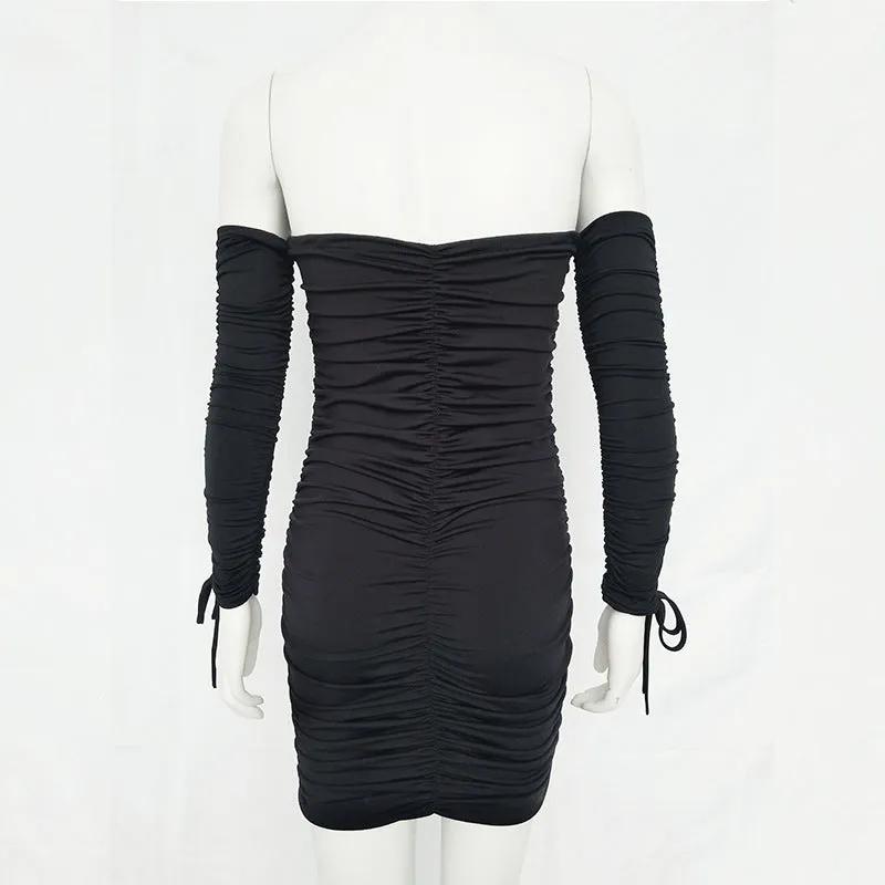 Sophisticated Fashion Shoulder Plain Slim Women Dress