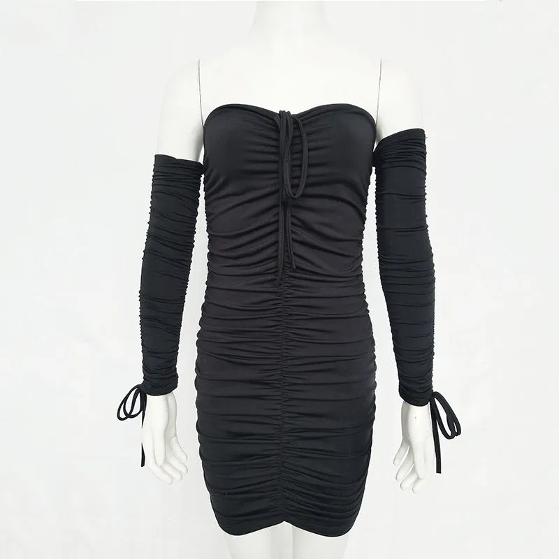 Sophisticated Fashion Shoulder Plain Slim Women Dress