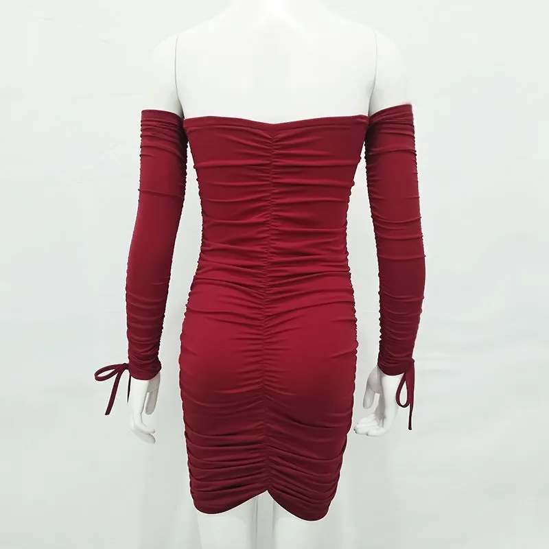 Sophisticated Fashion Shoulder Plain Slim Women Dress