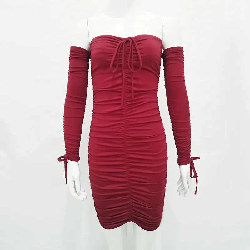 Sophisticated Fashion Shoulder Plain Slim Women Dress