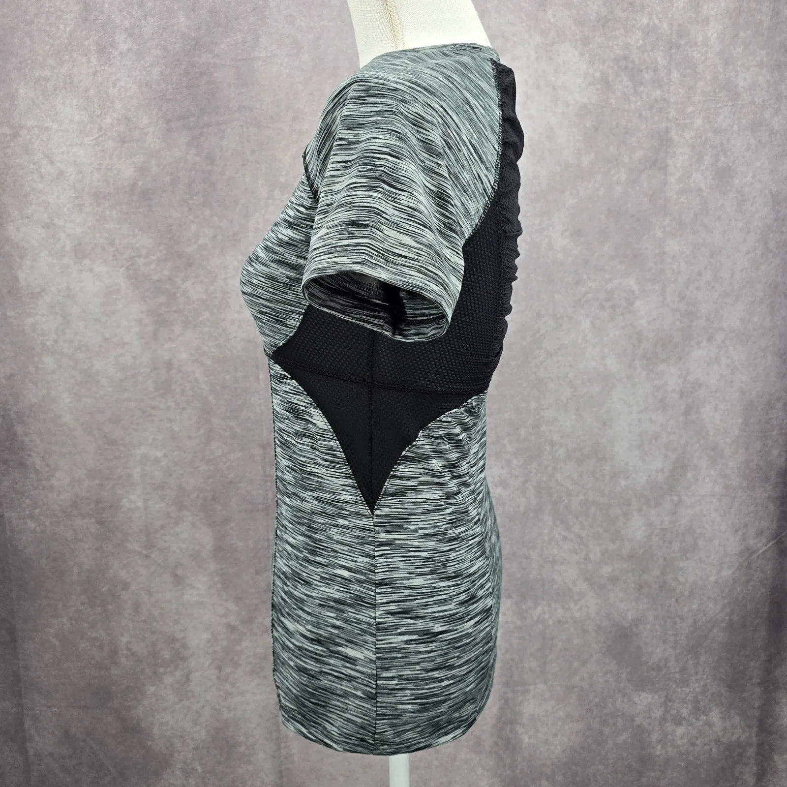 Soybu Gray Black Activewear Sportswear Performance Tshirt Top Extra Small XS