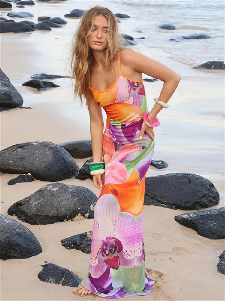 Spaghetti Strap Lily Floral Slip Dress