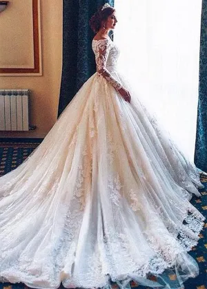 Spaghetti Straps Wedding Dress With Lace