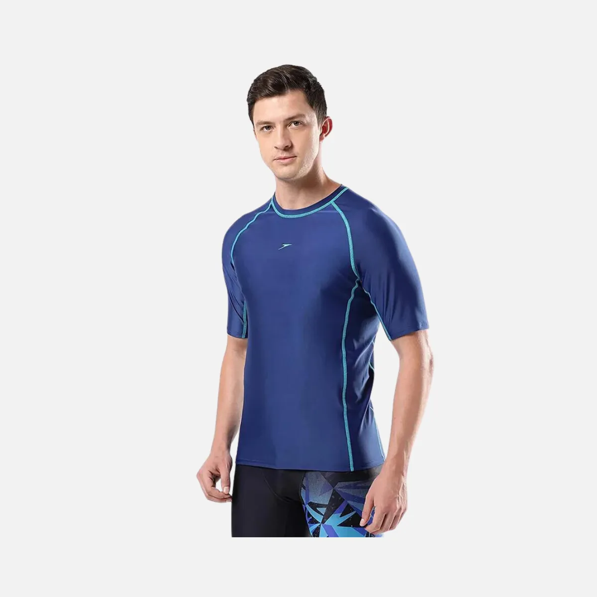 Speedo Adult Men's Short Sleeve Swim Sun top -AMMONITE / AQUARIUM