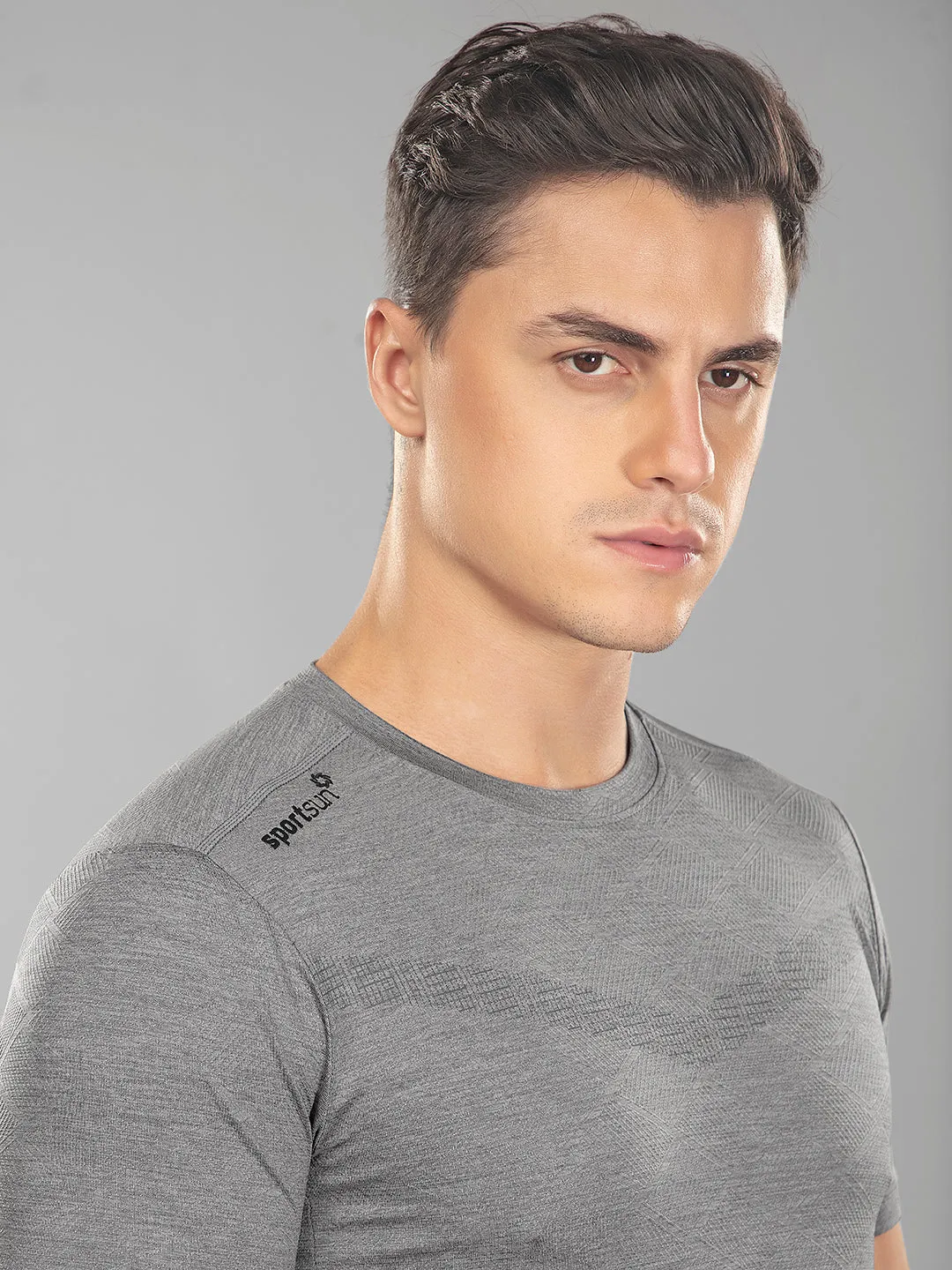 Sport Sun Playcool Pro Round Neck Charcoal T Shirt