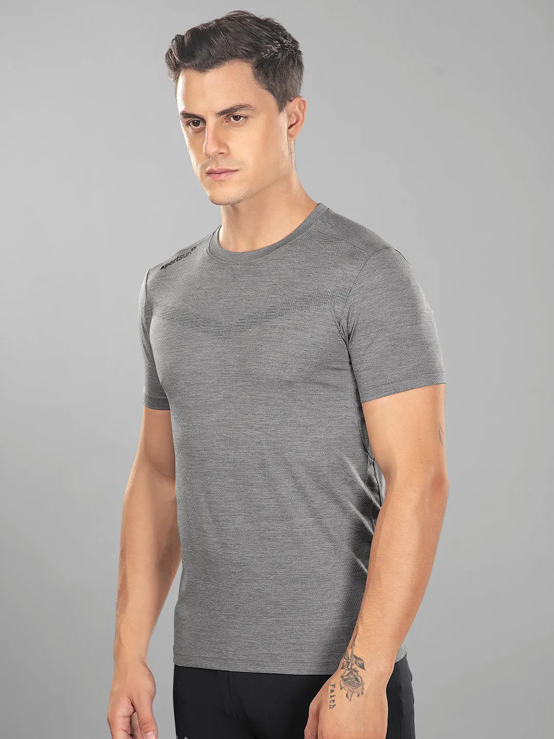Sport Sun Playcool Pro Round Neck Charcoal T Shirt