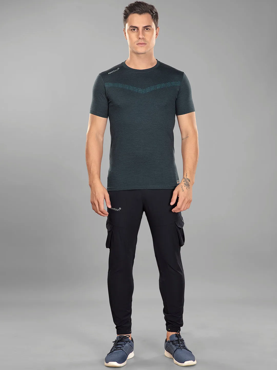 Sport Sun Playcool Pro Round Neck Teal T Shirt