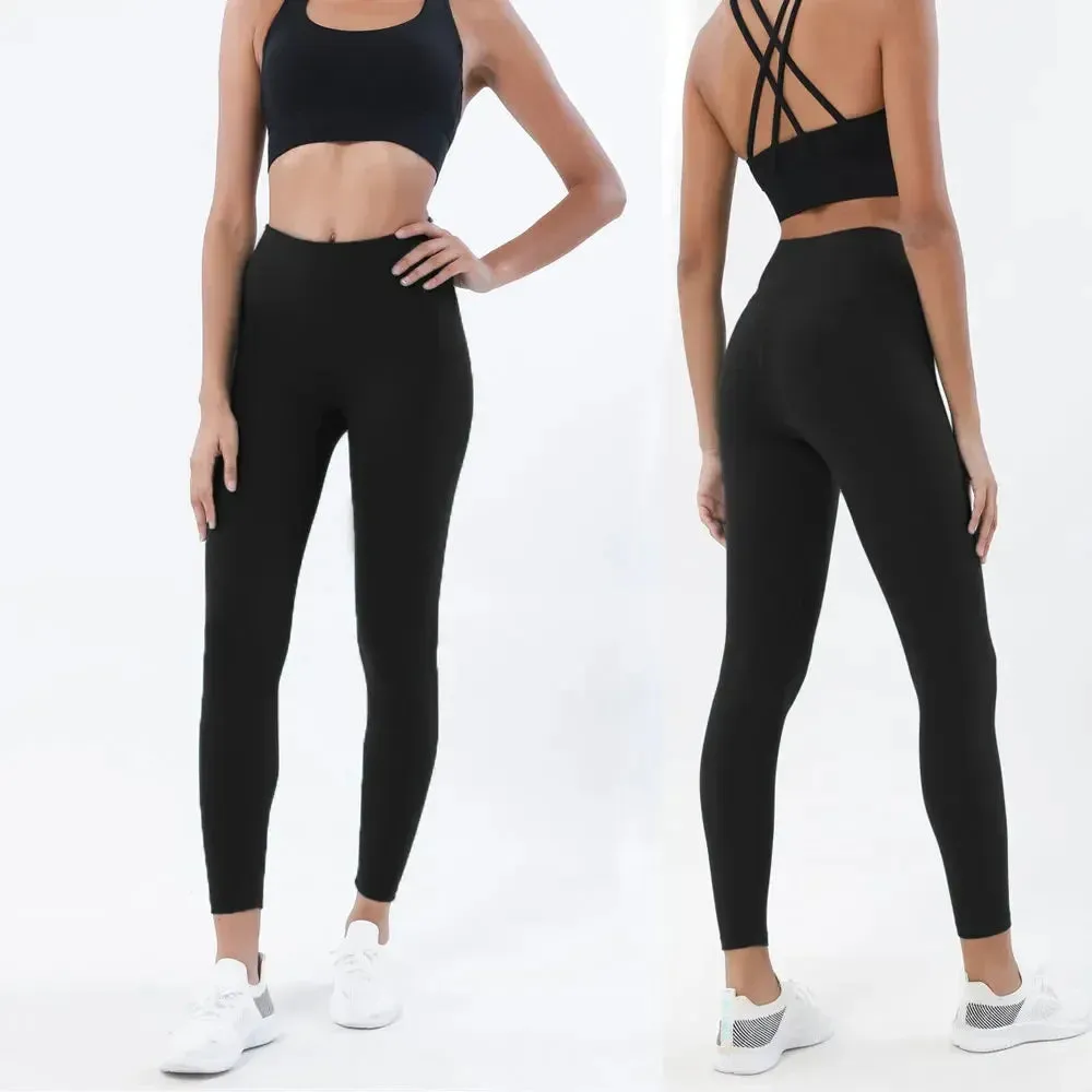 Sports Bra and Leggings Two-Piece Set - Women's Gym Outfit