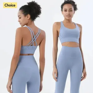 Sports Bra and Leggings Two-Piece Set - Women's Gym Outfit