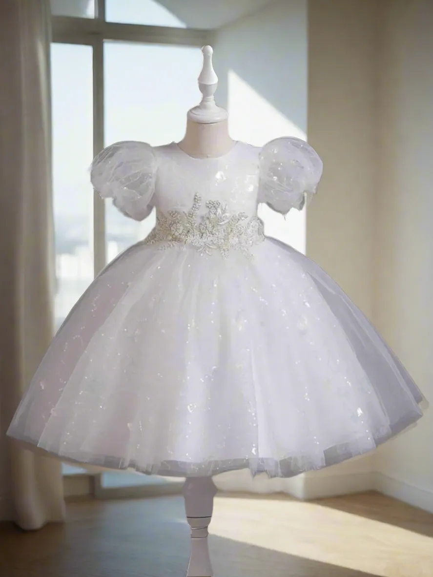 Sprinkled With Magic Beaded Puff Sleeve Party Dress