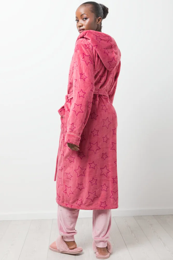 Star Hooded Gown Pink