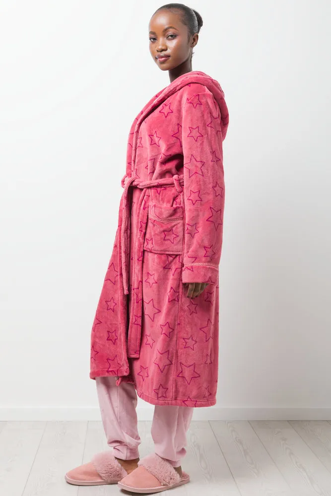 Star Hooded Gown Pink