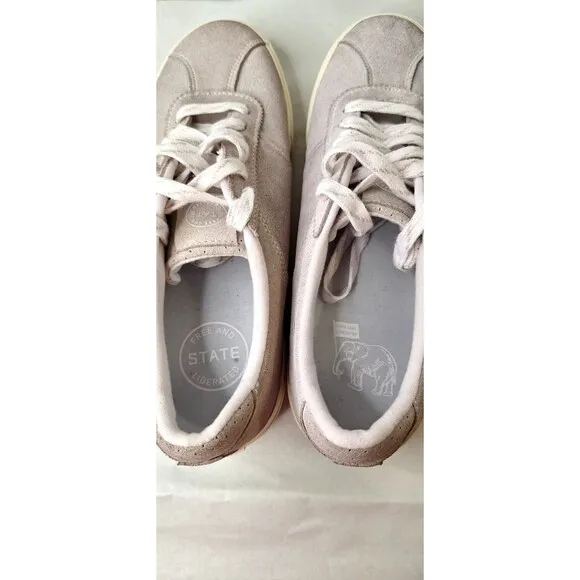 STATE FOOTWEAR Skateboard Sneakers Shoes Leland White Men's Sz 8M Lace Up Suede