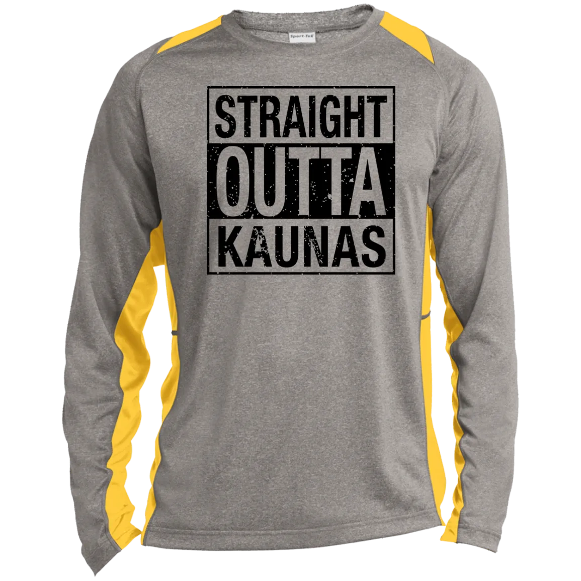 Straight Outta Kaunas - Men's Long Sleeve Colorblock Activewear Performance T