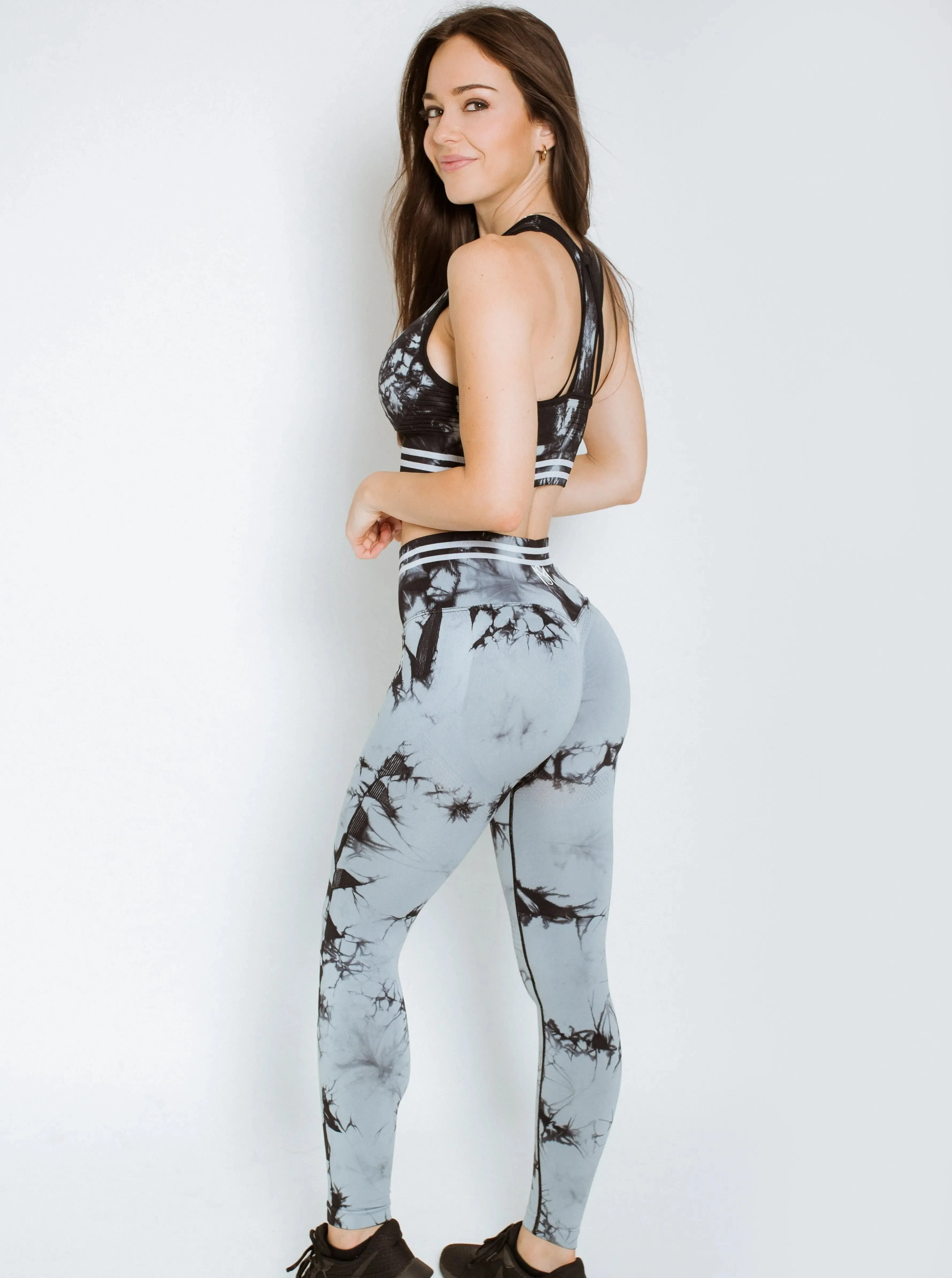 Striped Performance Set Grey