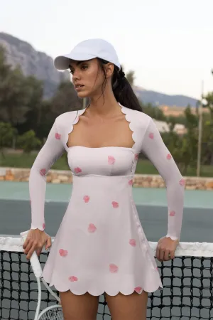 Sugar Serve – Long Sleeve Heart Tennis Dress