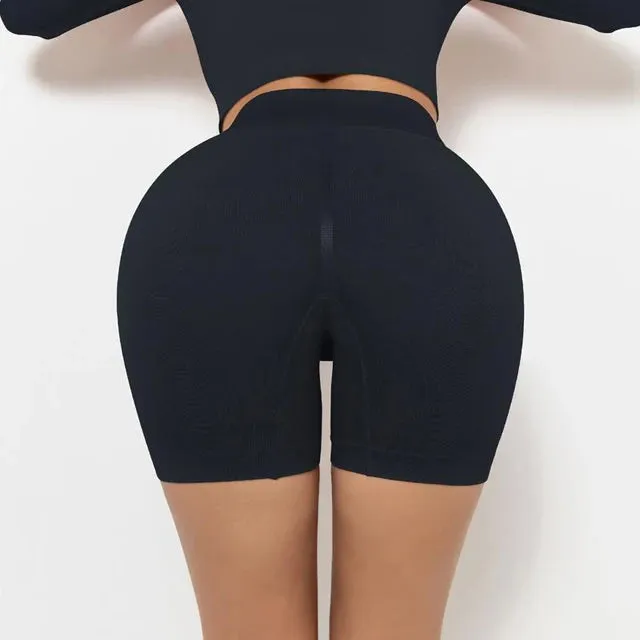 Summer Seamless Gym Shorts for Women - Ruched Booty High Waist Yoga Pants