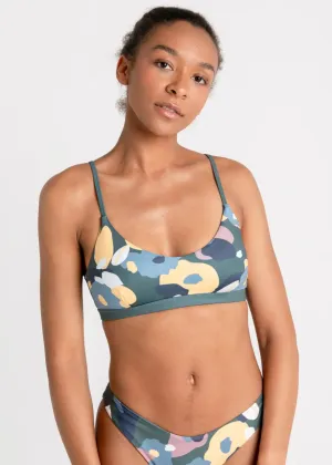 Surin Bikini Top mit Green Wildflower Print