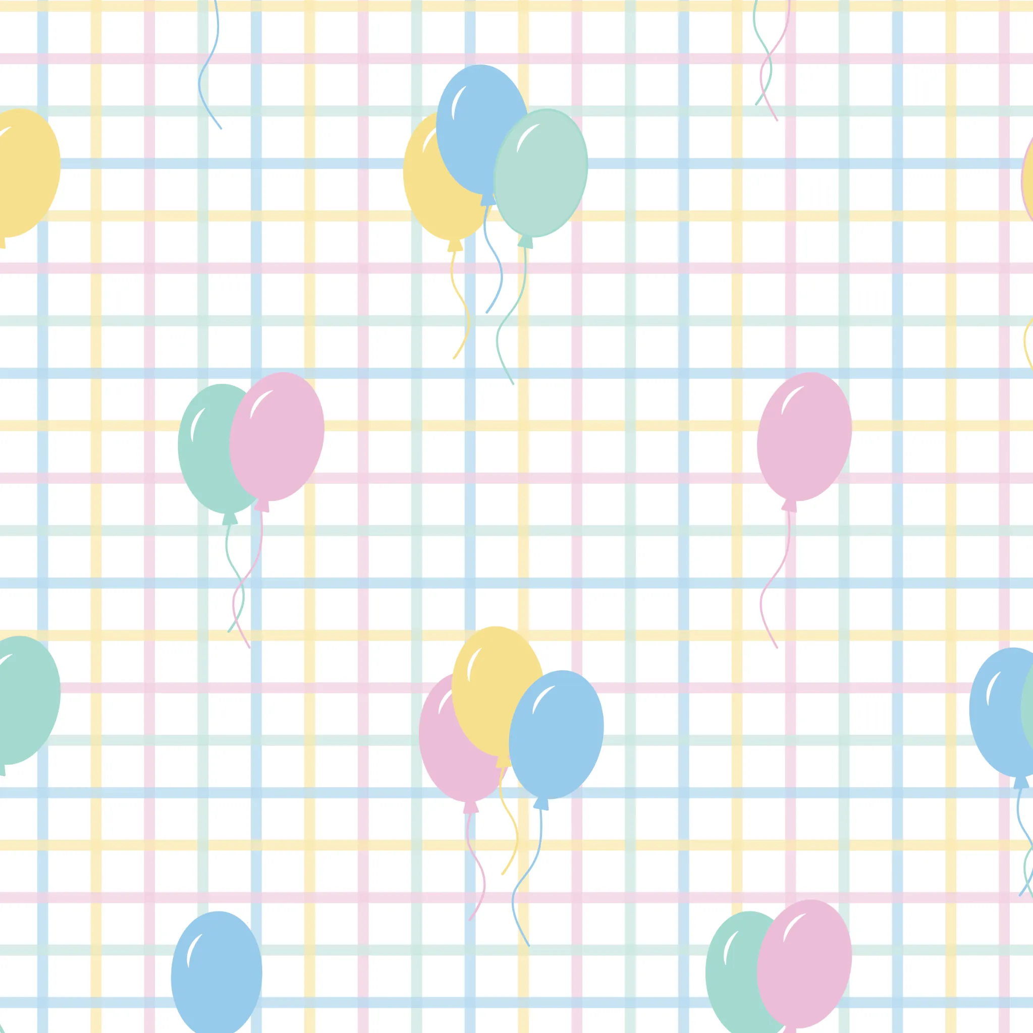 Sweet Pea PJ Set - Party Time Balloon Plaid, Park Blue