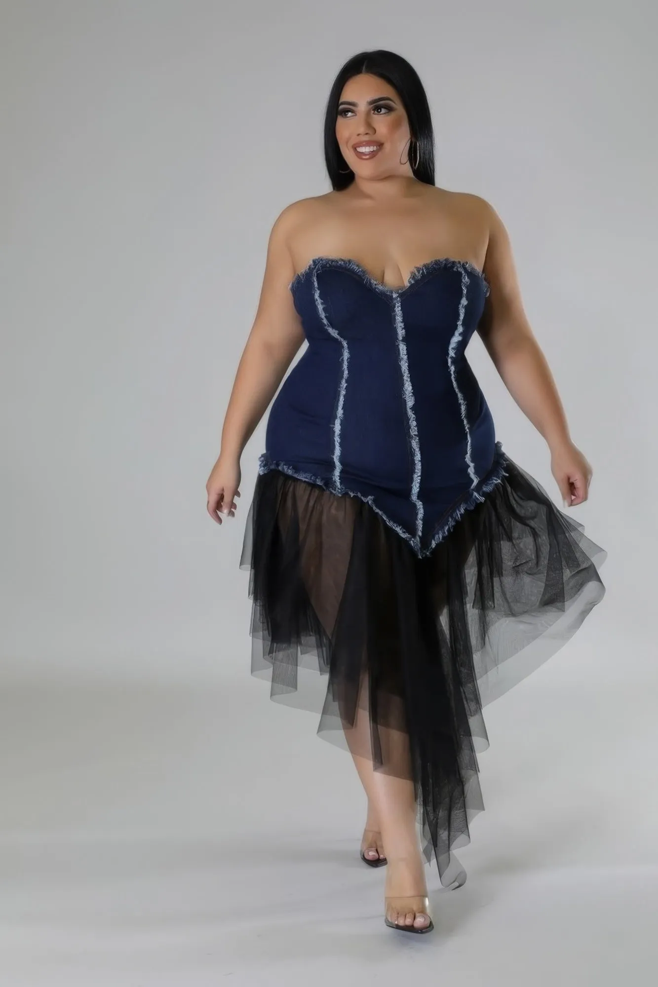 Sweetheart Denim Dress