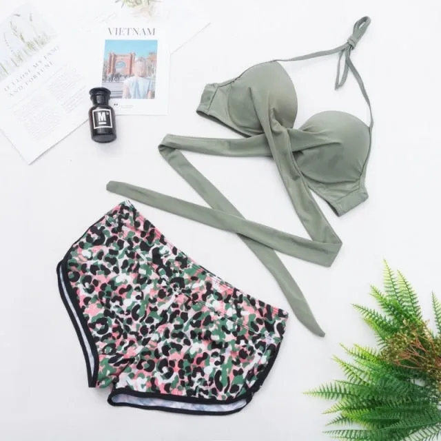 Swimwear 2018 Sexy Swimsuit Women Plus Size Tankini Sets Swim Vintage Beach Wear Bathing Suits Female Bandage Swim Suit Trunks