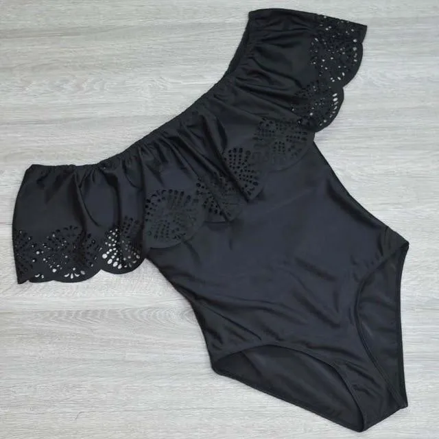 Swimwear Off Shoulder Brazilian Bikini Push Up Swim Wear Top Lace