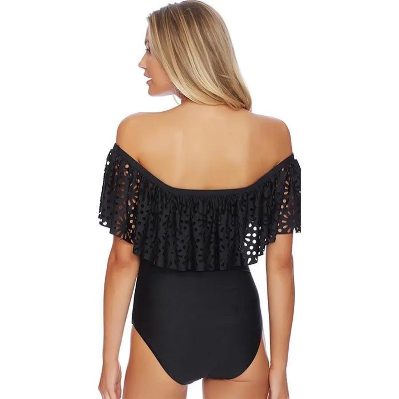 Swimwear Off Shoulder Brazilian Bikini Push Up Swim Wear Top Lace