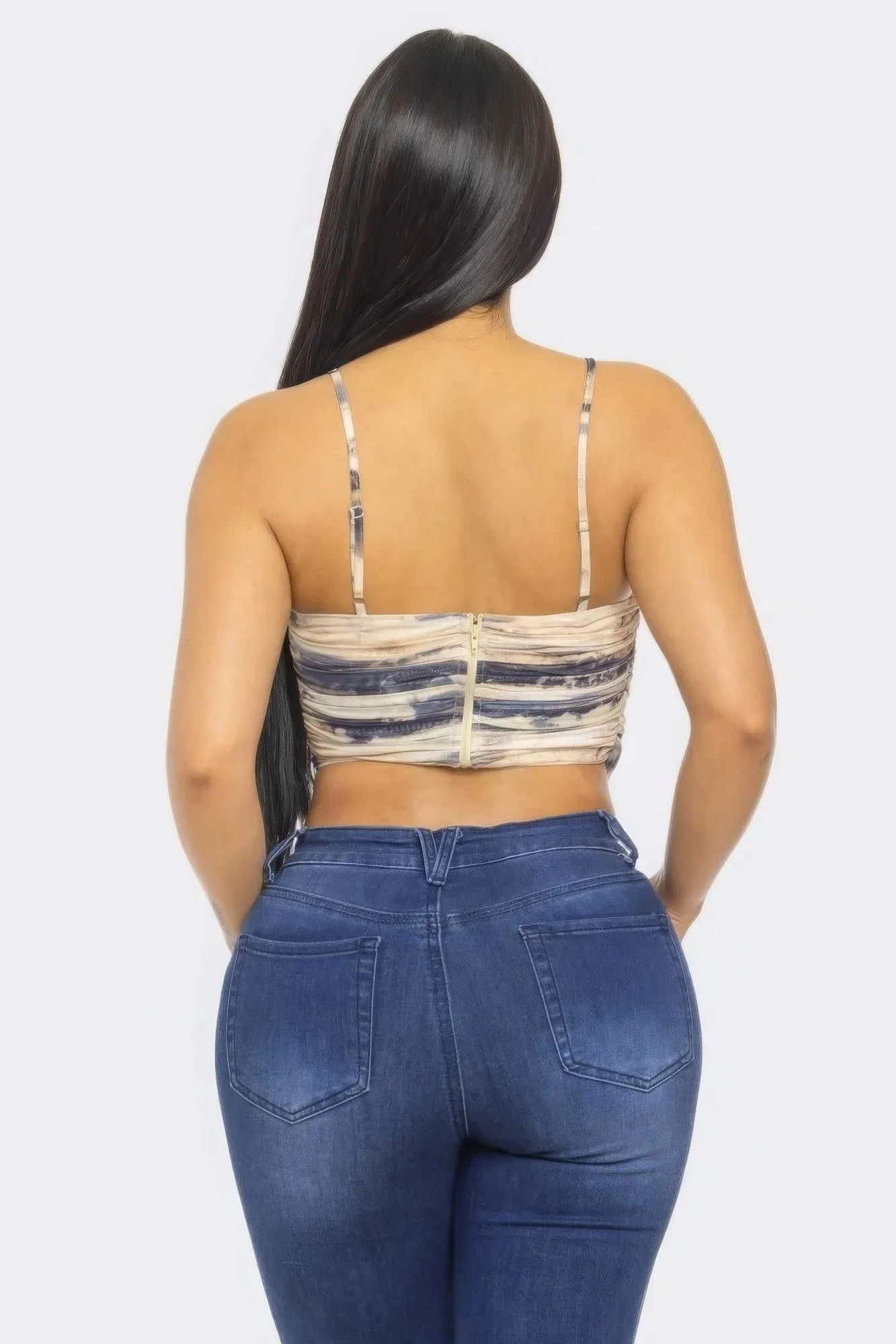 Swirl Mesh Print Top