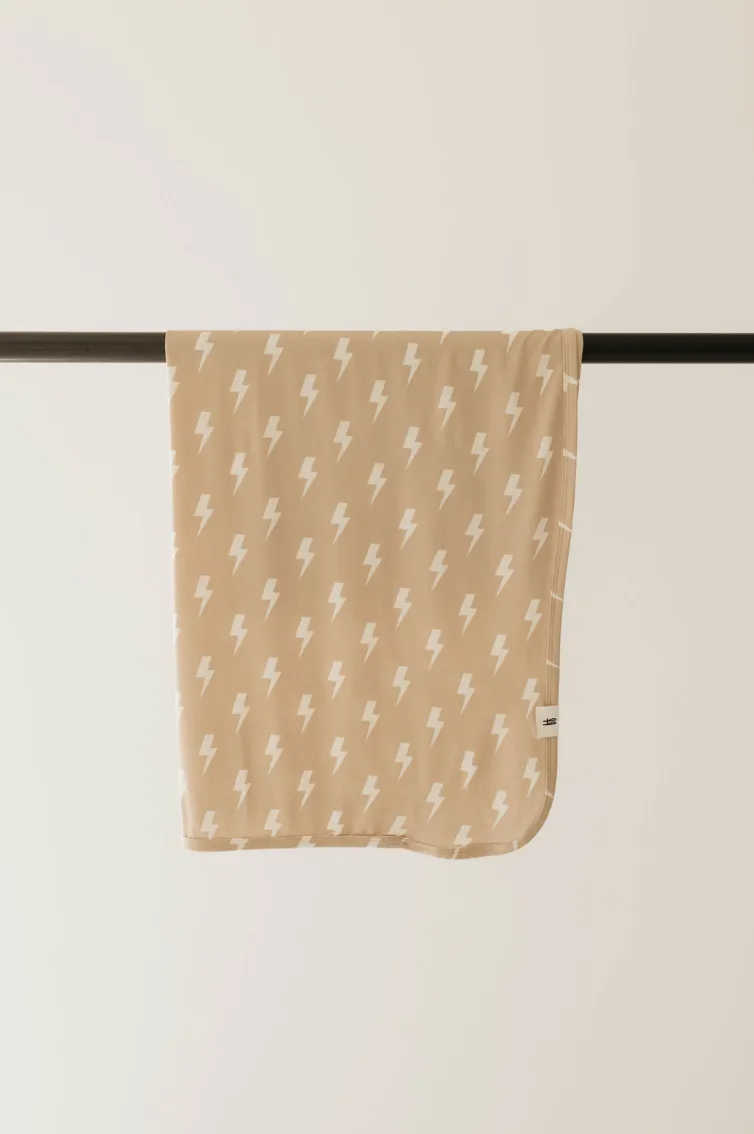 Tan & Cream Lightning Bolt | Bamboo Swaddle