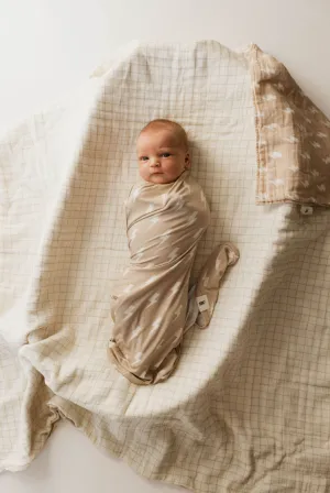 Tan & Cream Lightning Bolt | Bamboo Swaddle