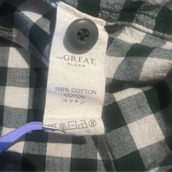 The Great The Pajama Buttondown Shirt Top Plaid Gingham Print Cotton Size XS
