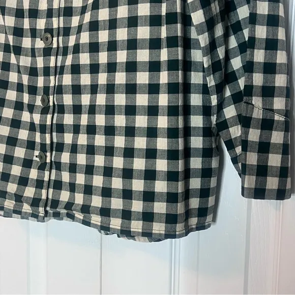 The Great The Pajama Buttondown Shirt Top Plaid Gingham Print Cotton Size XS